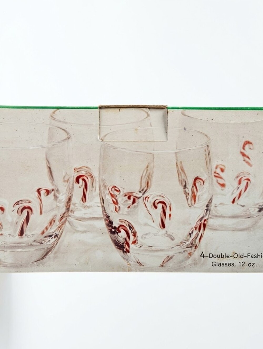 Artland Candy Cane Double Old Fashion Glasses Set 4 Holiday Christmas Barware